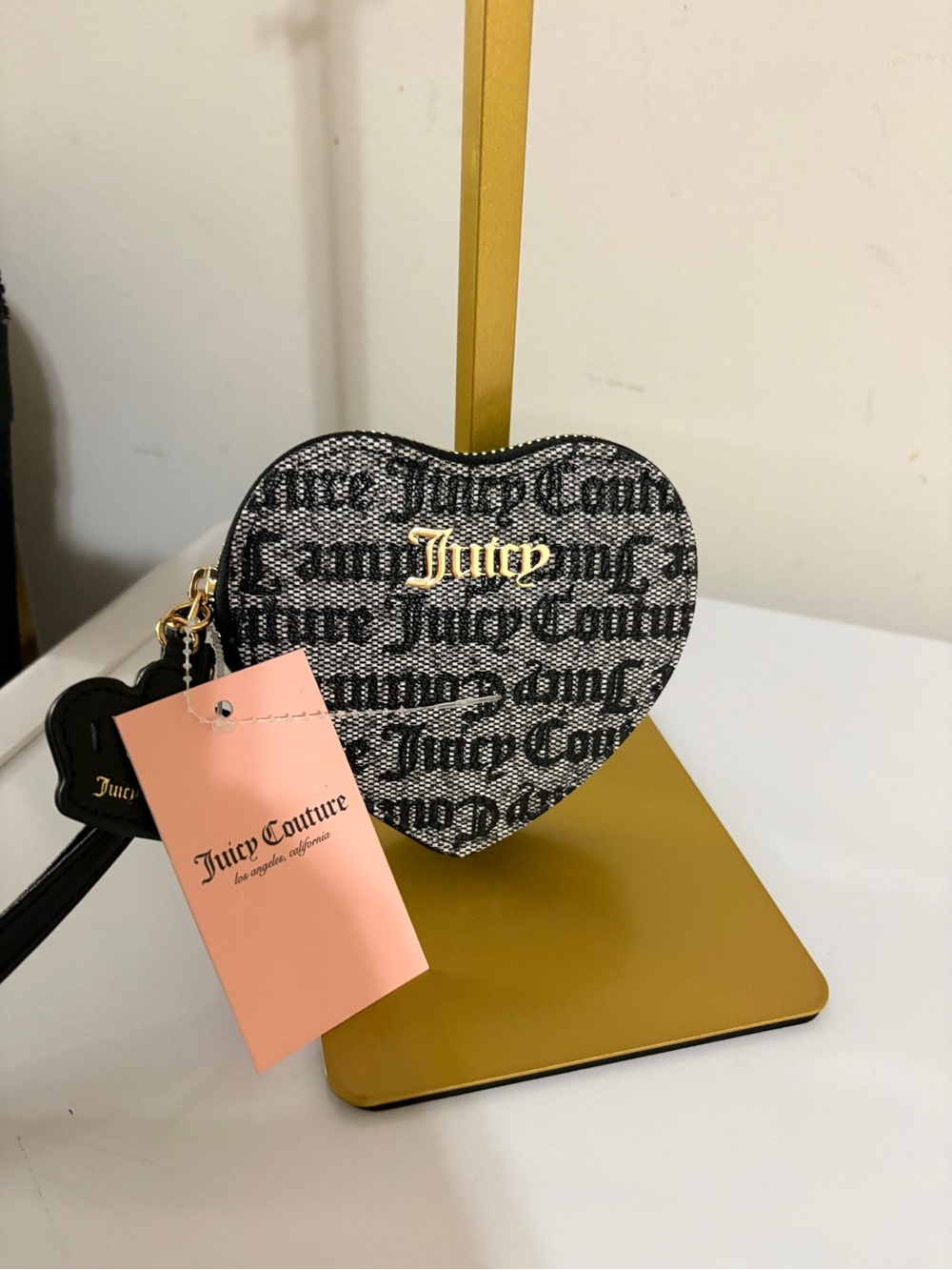 Juicy Couture Black Logo Heart Mini Crossbody
